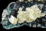 Green Fluorite and Yellow Calcite on Quartz - Fluorescent! #112871-2